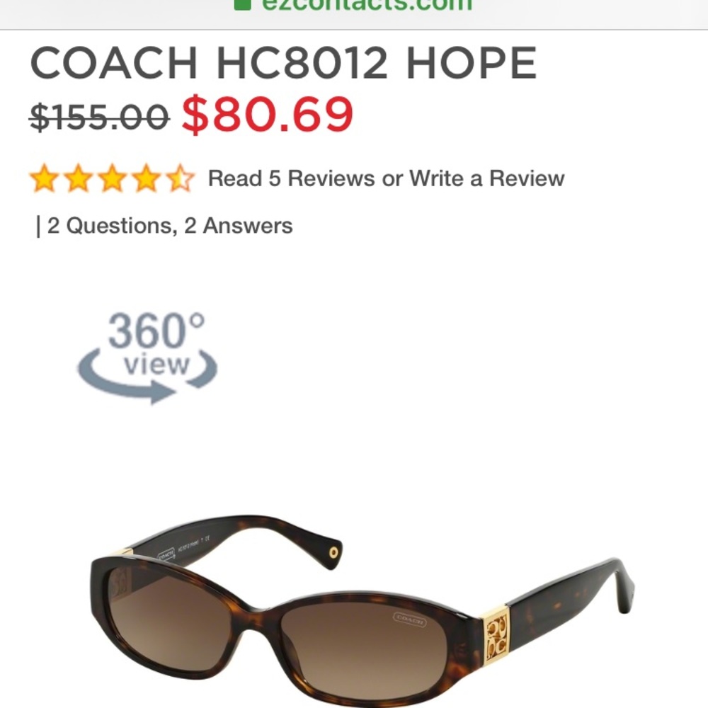 Coach glass sunglasses